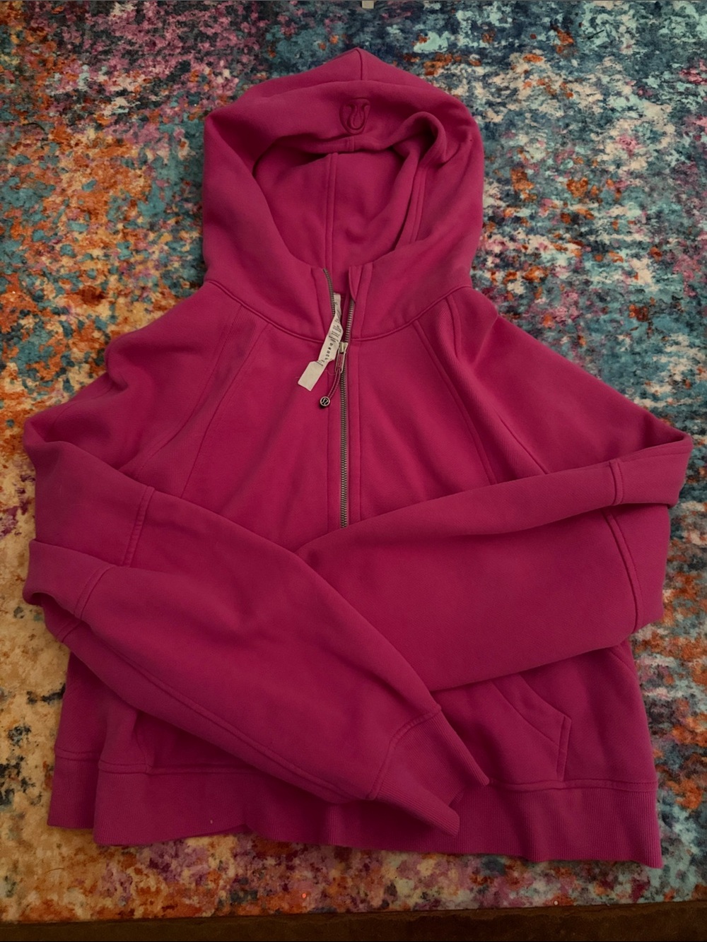 Lululemon Scuba: Bright Fuchsia Zip Hoodie with Hood and Zipper